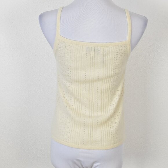 La Ligne Camille Pointelle-knit Cashmere Tank - S - Picture 5 of 9